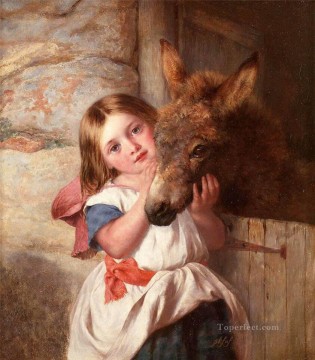 Pets and Children Painting - Lovely Little Girl 8 pet kids
